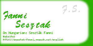 fanni sesztak business card